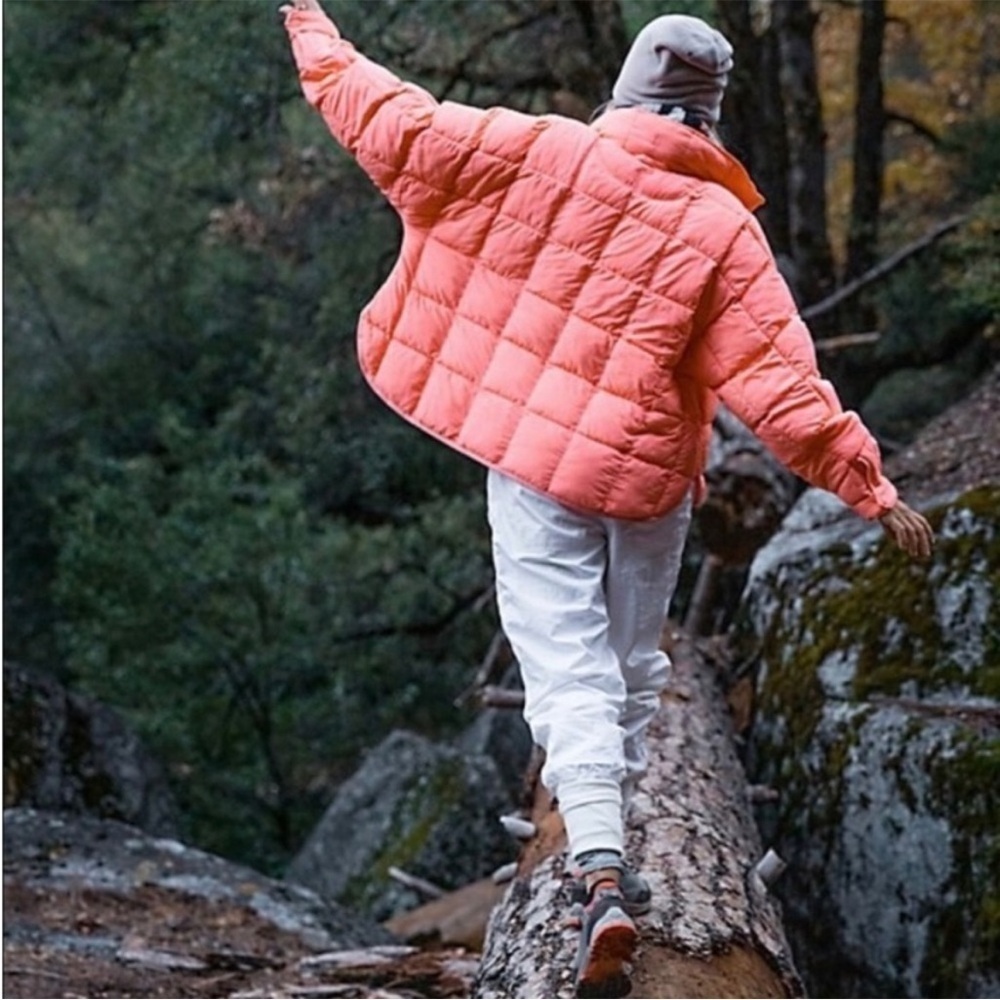 Free People Pippa Packable Puffer Jacket Color: First Place Pink Size Large NWT